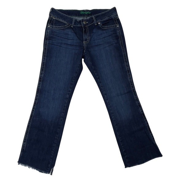 Wrangler Premium Mid-Rise Boot Cut Raw Hem Jeans Size 11/12 x 32 - Picture 1 of 16